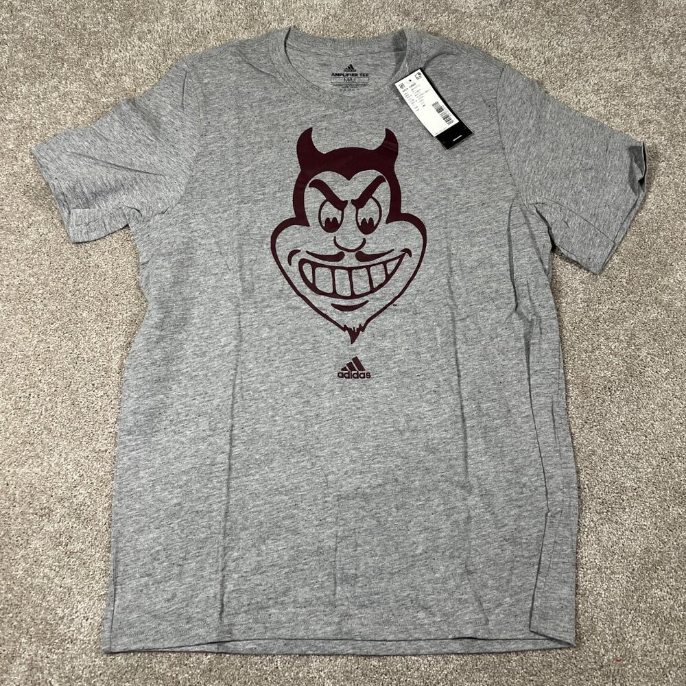 Adidas‎ Mens M Heather Gray Graphic Arizona State Sun Devils NCAA Amplifier Tee